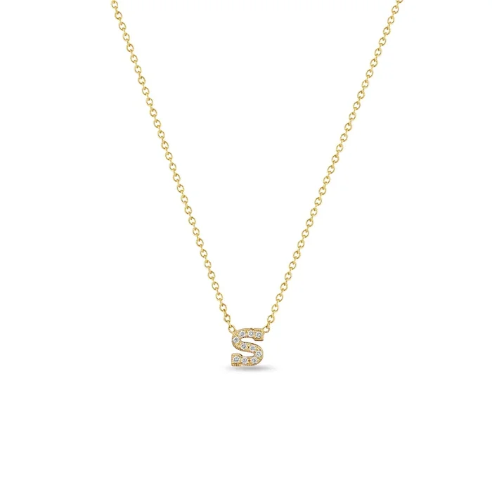 14k Pavé Diamond Initial Letter J Necklace – SALE
