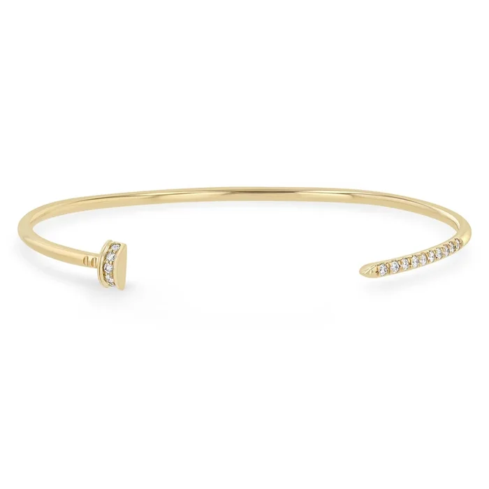 14k Pavé Diamond Nail Cuff
