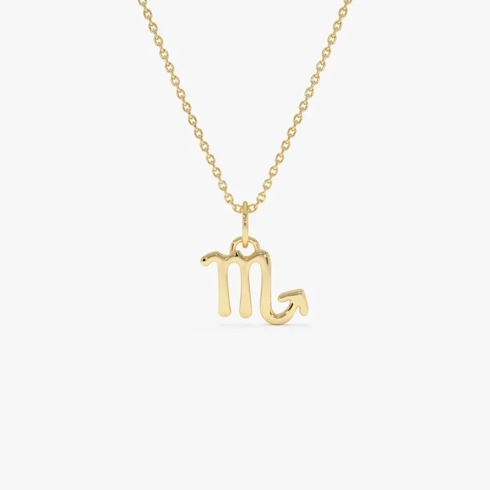 14K Scorpio Zodiac Charm Necklace