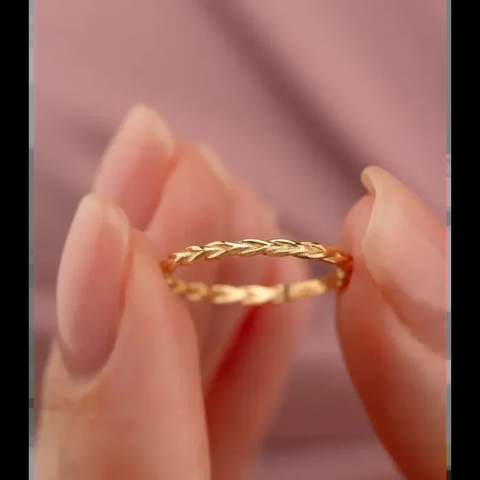 14K Solid Gold Braided Ring