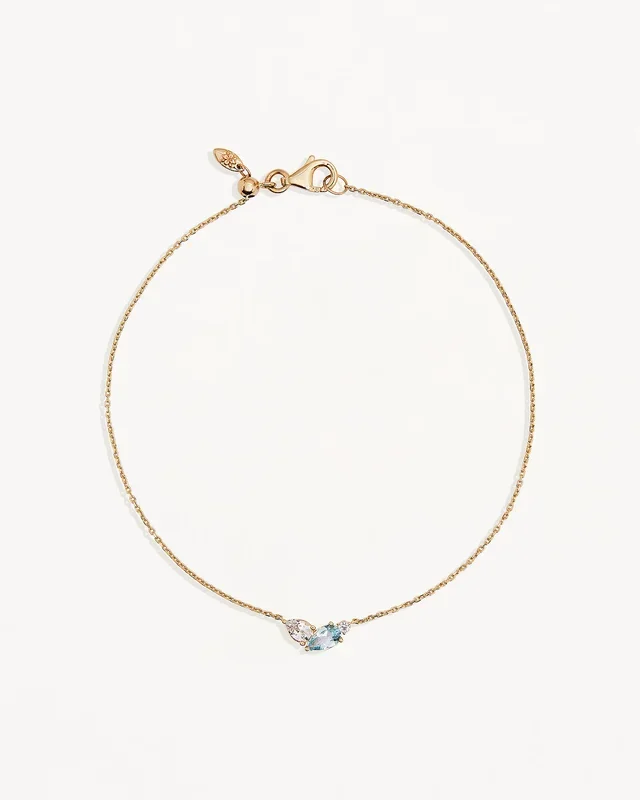 14k Solid Gold By Your Side Sapphire Bracelet