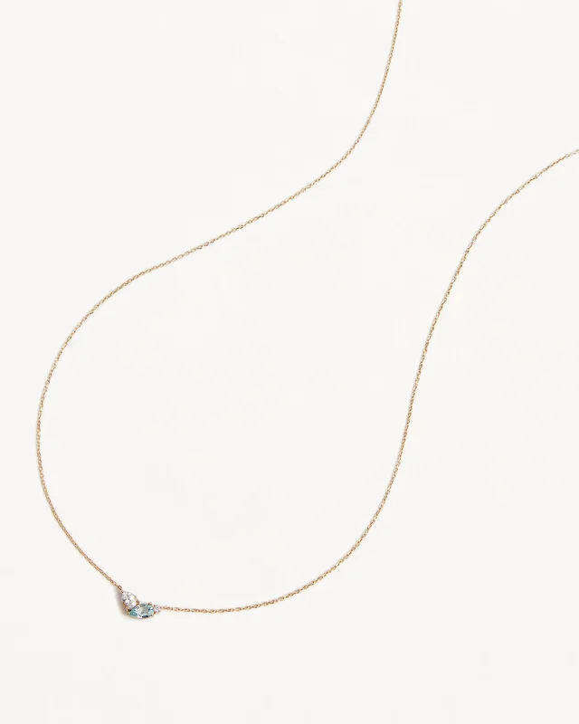 14k Solid Gold By Your Side Sapphire Necklace