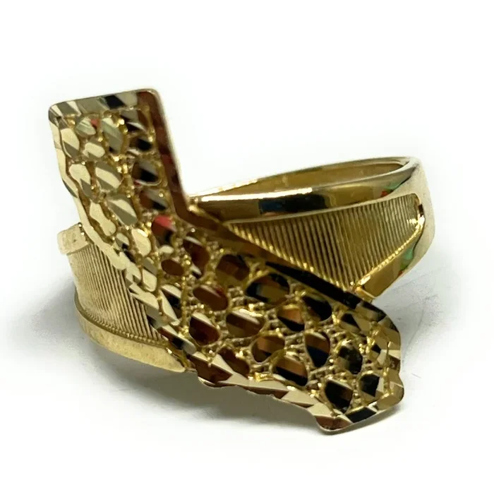 14k Solid Gold CALIFORNIA Nugget Ring