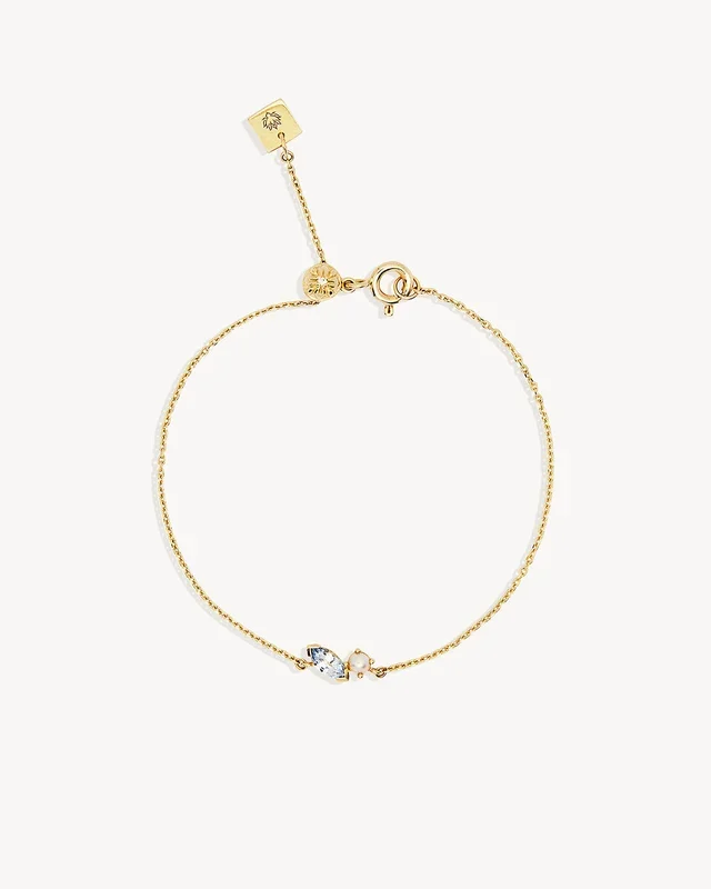 14k Solid Gold Into The Blue Bracelet