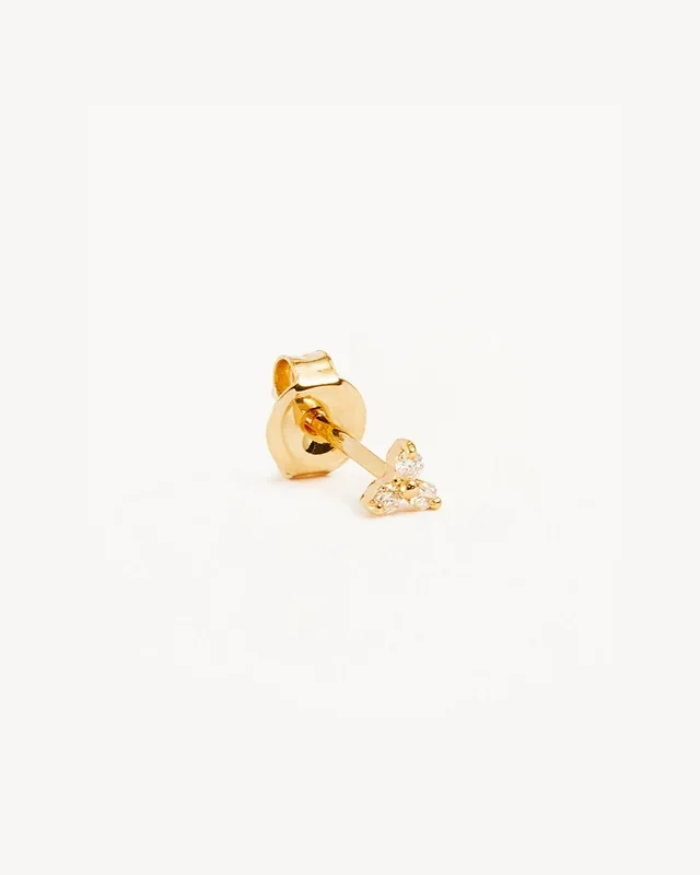 14k Solid Gold Twilight Diamond Stud Earring