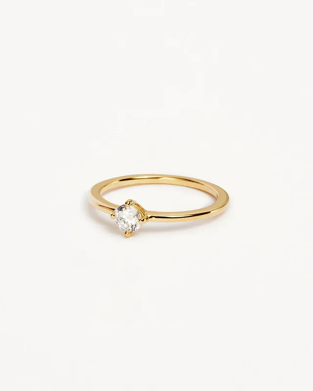 14k Solid Gold Water Drop Lab-Grown Diamond Ring – 4mm