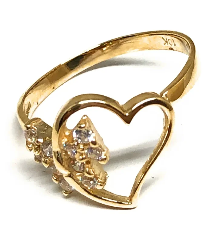 14k Solid Gold Yellow CZ Butterfly Ring