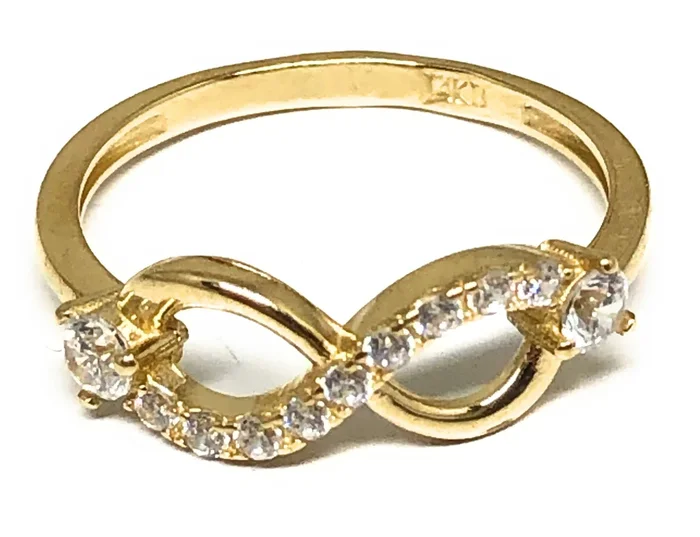 14k Solid Gold Yellow CZ Infinity Ring (DISCONTINUED)