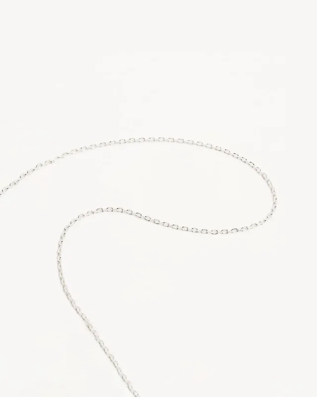 14k Solid White Gold 18″ Signature Chain Necklace