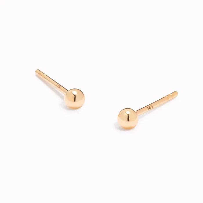 14k Sphere Studs – Silje Luxe