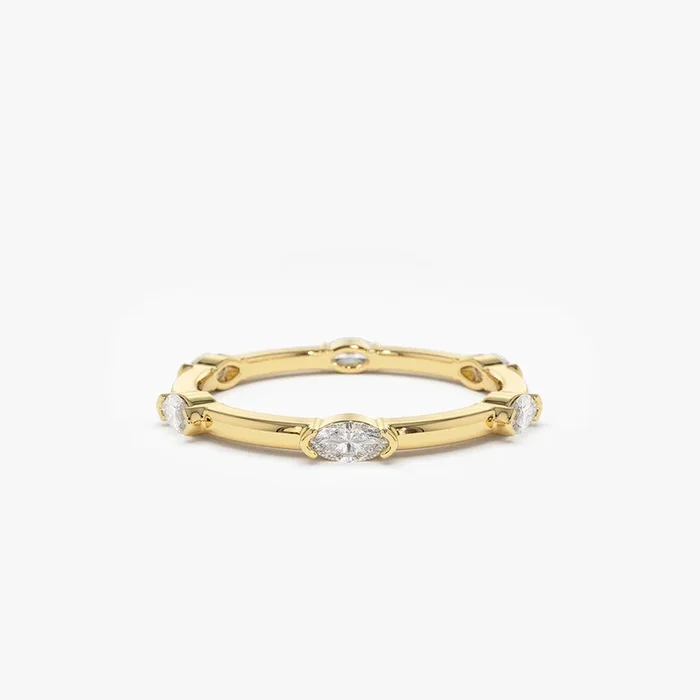 14k Stackable Marquise Diamond Eternity Ring