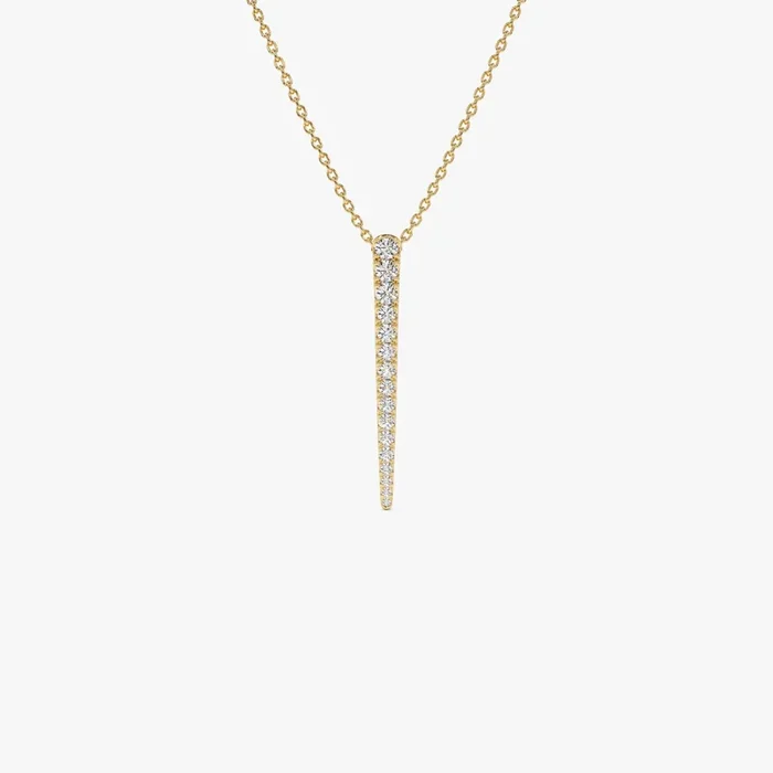14K Tapered Diamond Bar Necklace