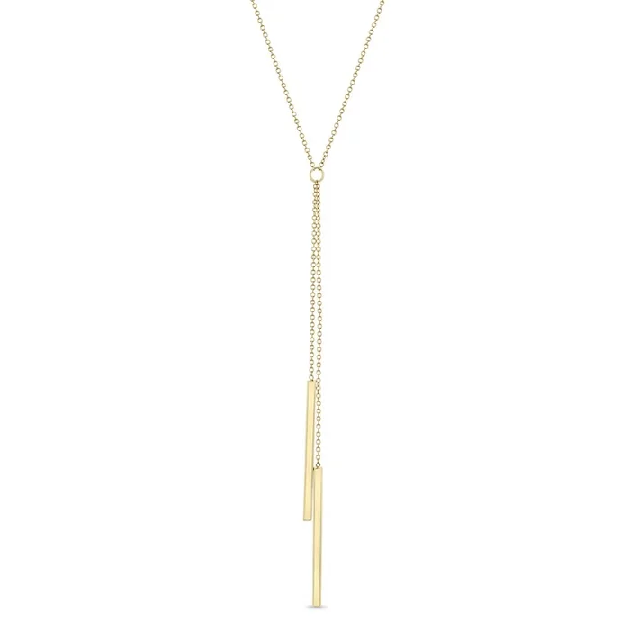 14k Two Bar Lariat Necklace