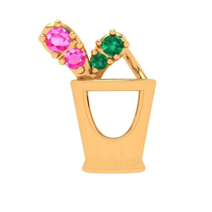 14k Vase-like Gold Pendant Design For You