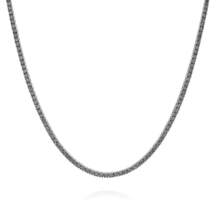 14k White Gold 16″ Straight 176 Diamond Tennis Necklace