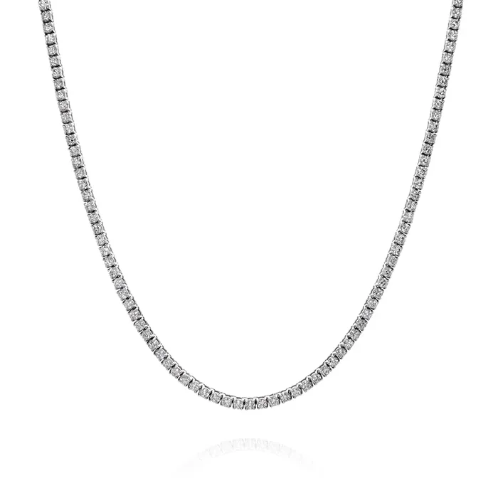 14k White Gold 17″ Straight 173 Diamond Tennis Necklace