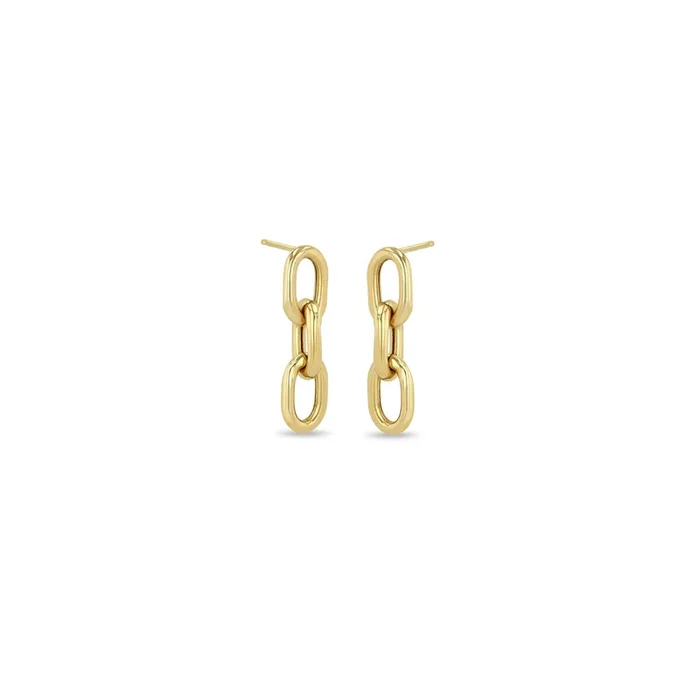 14k XXL Square Oval Link Short Drop Earrings – SALE