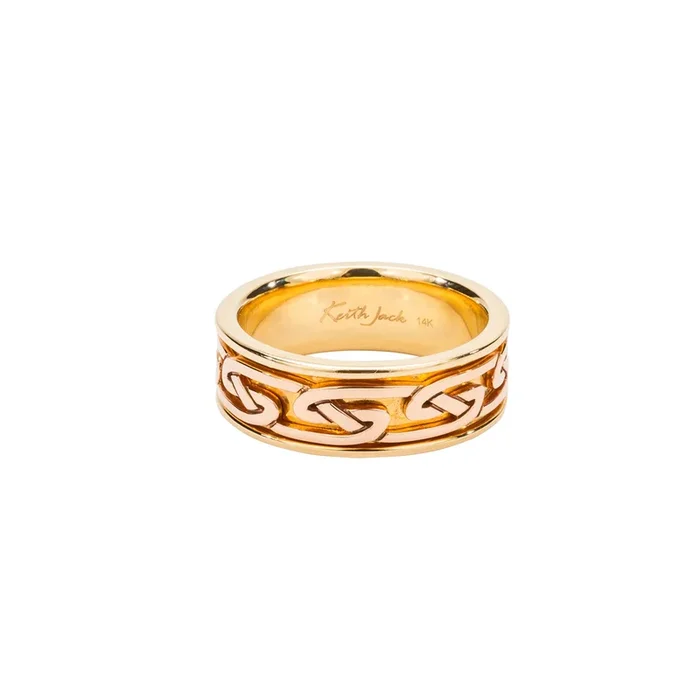 14k Yellow and Rose Gold Celtic Knot ‘Laro’ Wedding Ring