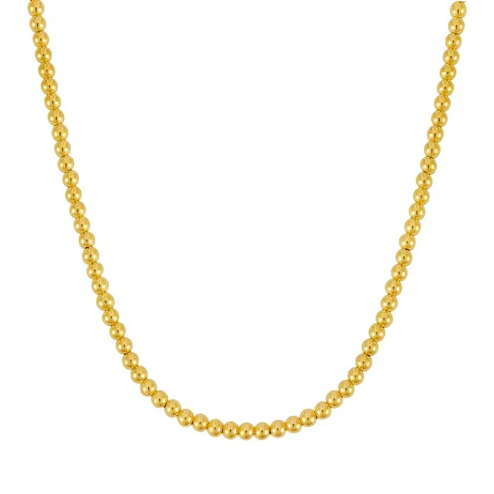14k Yellow Gold 16-18″ Polished Bead Necklace