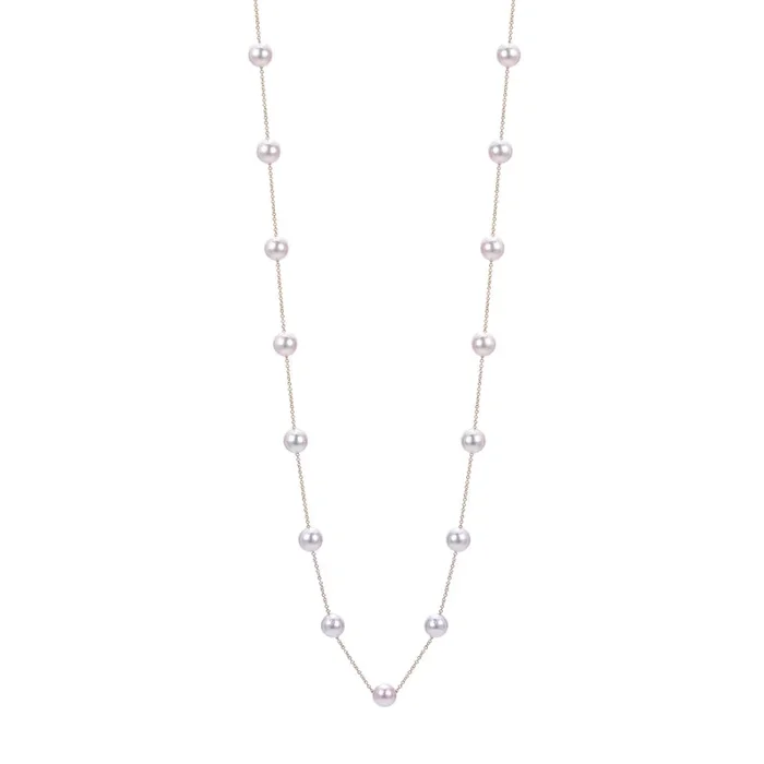 14k Yellow Gold Akoya Pearl Necklace