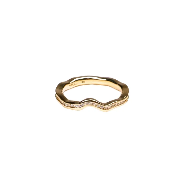 14k Yellow Gold and Lab Grown Diamonds Rocks ‘n Rivers Rail