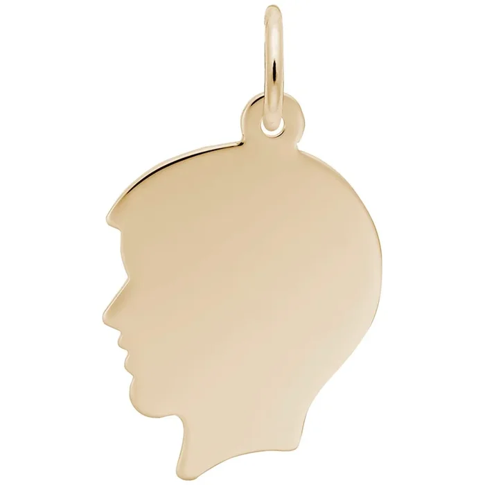 14K Yellow Gold Boy’s Head Silhouette Charm