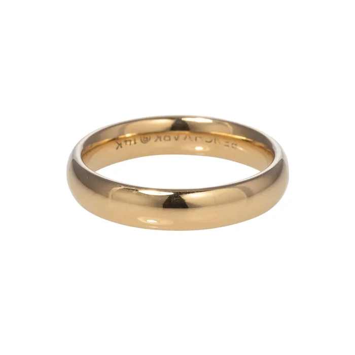 14K Yellow Gold Regular Comfort Fit Wedding Band 4mm