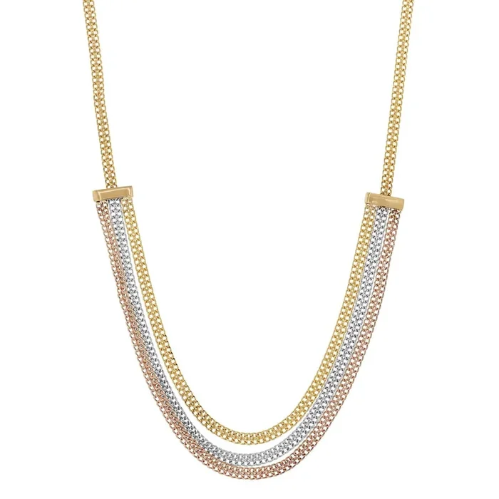 14KT Gold Tri-Color 17-inch Necklace