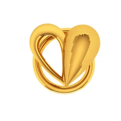 14KT Heart Shape Gold Nose Stud For Girls