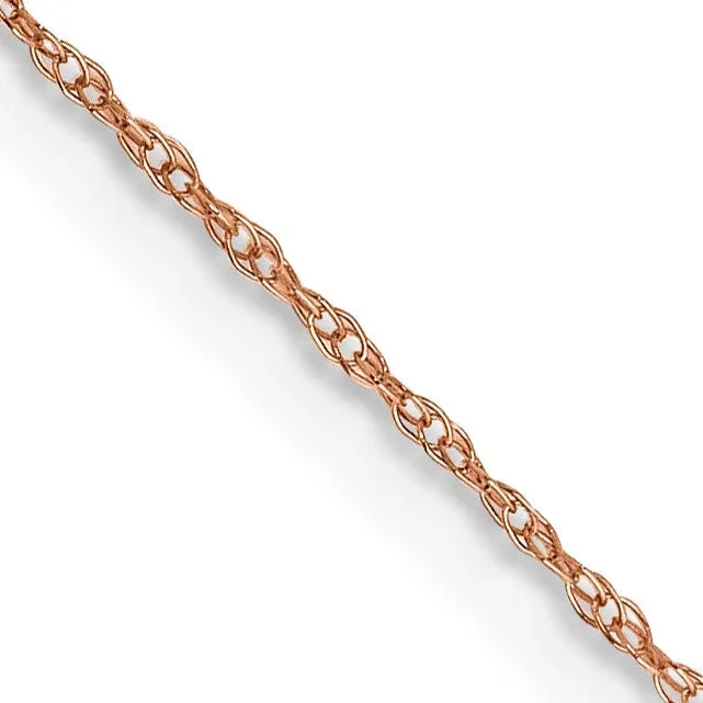 14KT Rose Gold 18-inch 0.5MM Cable Rope Pendant Chain