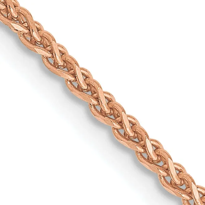 14KT Rose Gold 18-inch 1.4MM Lobster Clasp Spiga Link Chain