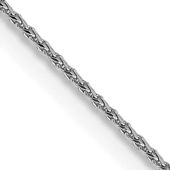14KT White Gold 18-inch 0.65MM Diamond-cut Spiga Link Pendant Chain