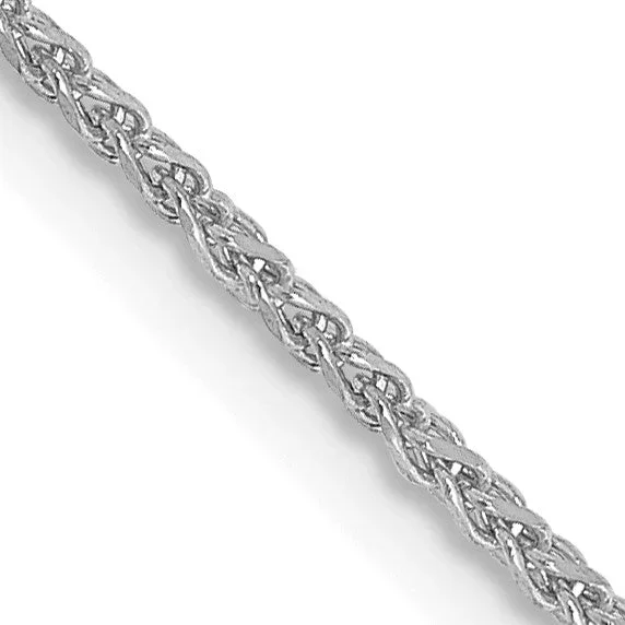14KT White Gold 20-inch 1.2MM Diamond-cut Lobster Clasp Spiga Link Chain