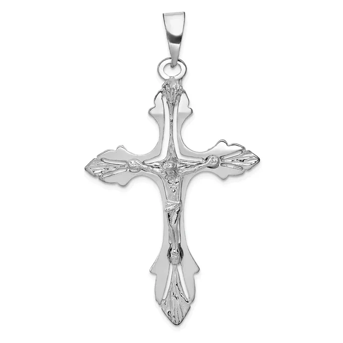 14KT White Gold 67X31MM Crucifix Cross Pendant. Chain Not Included