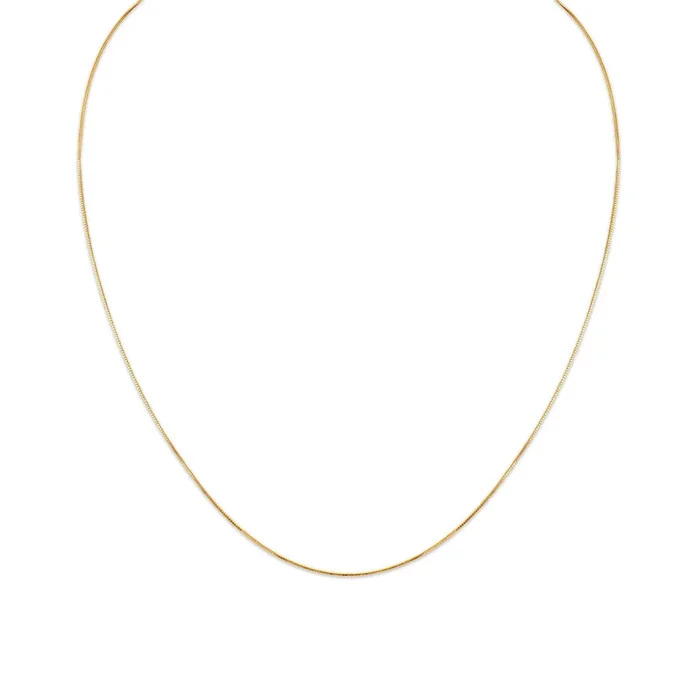 14KT Yellow Gold 18-inch 0.5MM Box Delicate Chain