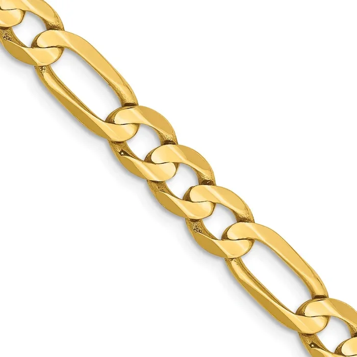 14KT Yellow Gold 24-inch 6MM Lobster Clasp Figaro Chain