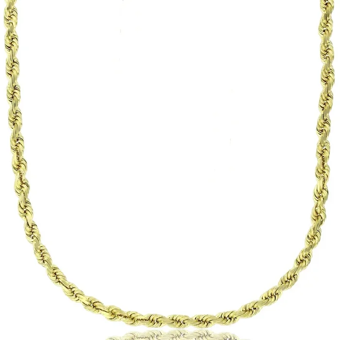 14KT Yellow Gold 26-inch 3.4MM Rope Chain