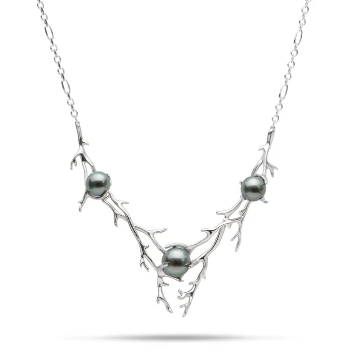 16.5-18″ Heritage Tahitian Pearl Necklace in White Gold