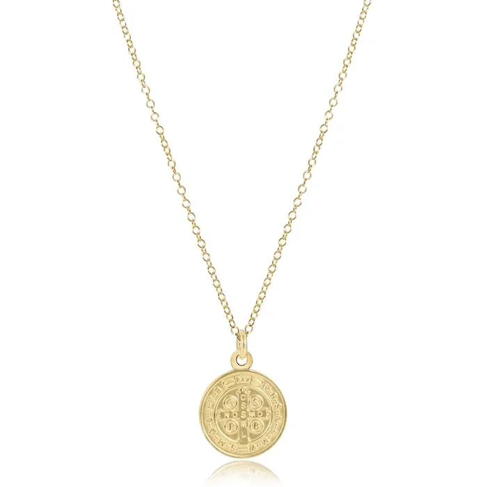 16″ Necklace Gold – Blessing Gold Disc