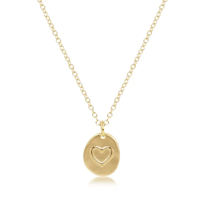 16″ Necklace Gold – Inspire Love Small Gold Charm