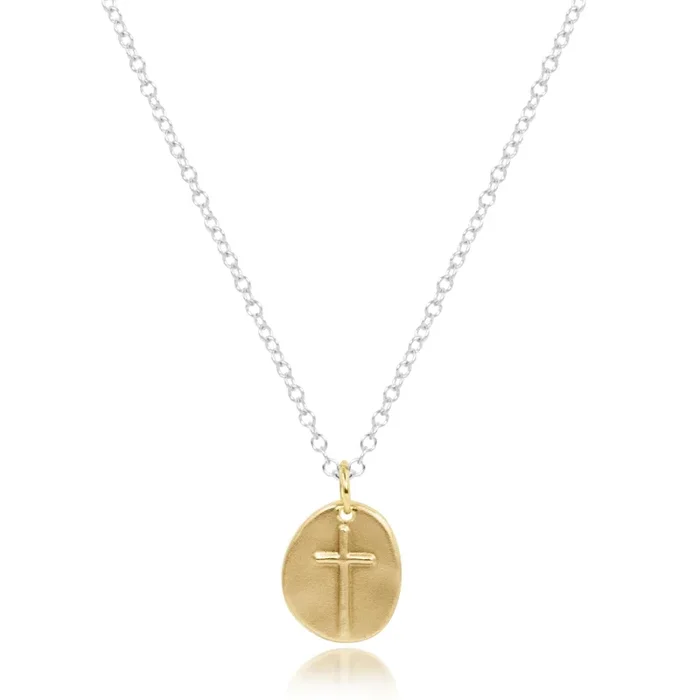 16″ Necklace Sterling Mixed Metal – Inspire Small Gold Charm
