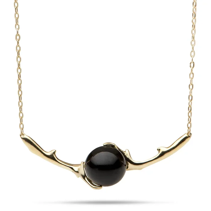 18″ Heritage Black Coral Necklace in Gold