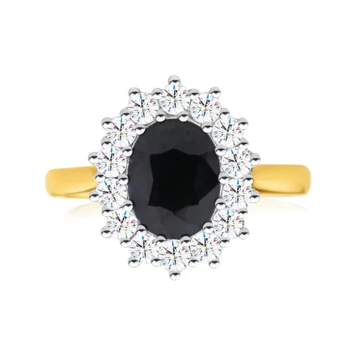 18ct Ring with 2.70 Carat Natural Sapphire and 0.70ct Diamonds “Princess Catherine”
