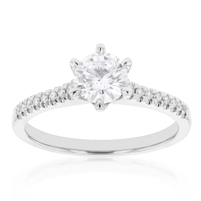 18ct White Gold 0.80 Carat Solitaire with 0.70 Carat Certified Centre Diamond