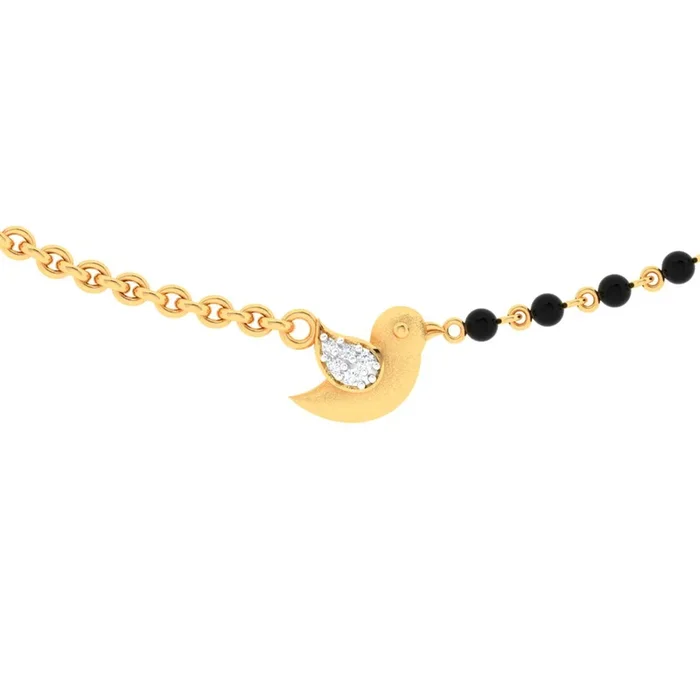 18k Bird Shaped Pc Chandra Diamond Mangalsutra
