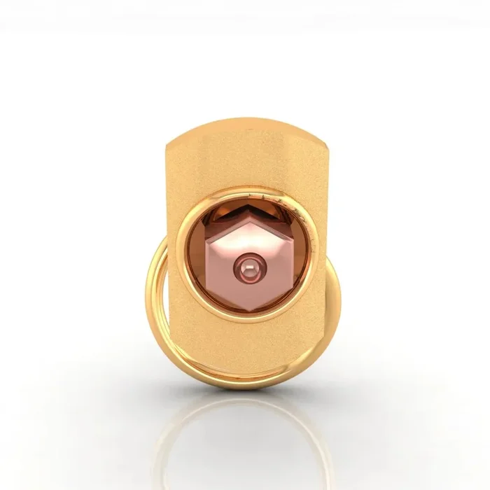 18k Contemporary Nose Jewellery With Hexagonal Rose Gold Accent