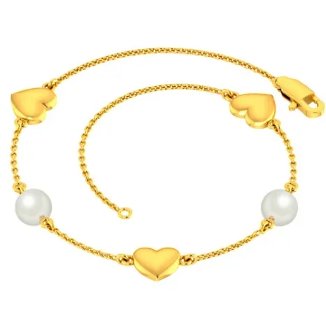 18k Delightful Heart Design Gold Bracelet For Women From Pc Chandra