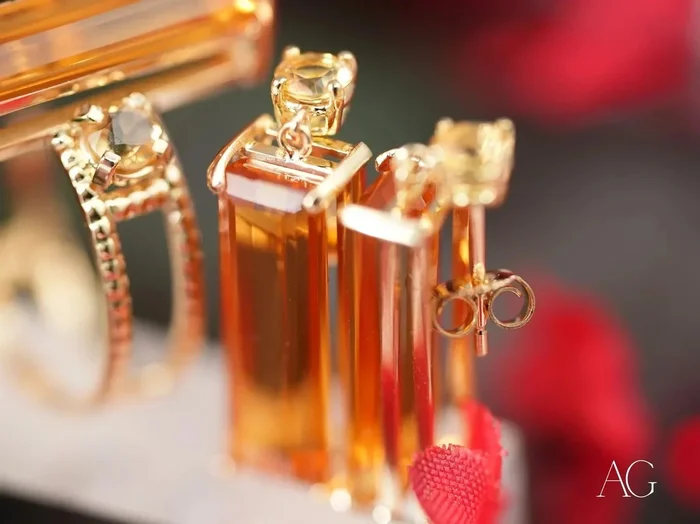 18k Gold Citrine Earrings | Solaris Legacy Collection