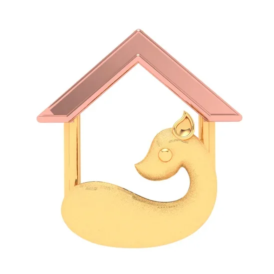 18k Gold Pendant In The Shape Of A Cute Pet With Yellow Gold Roof From Online Exclusive Collection