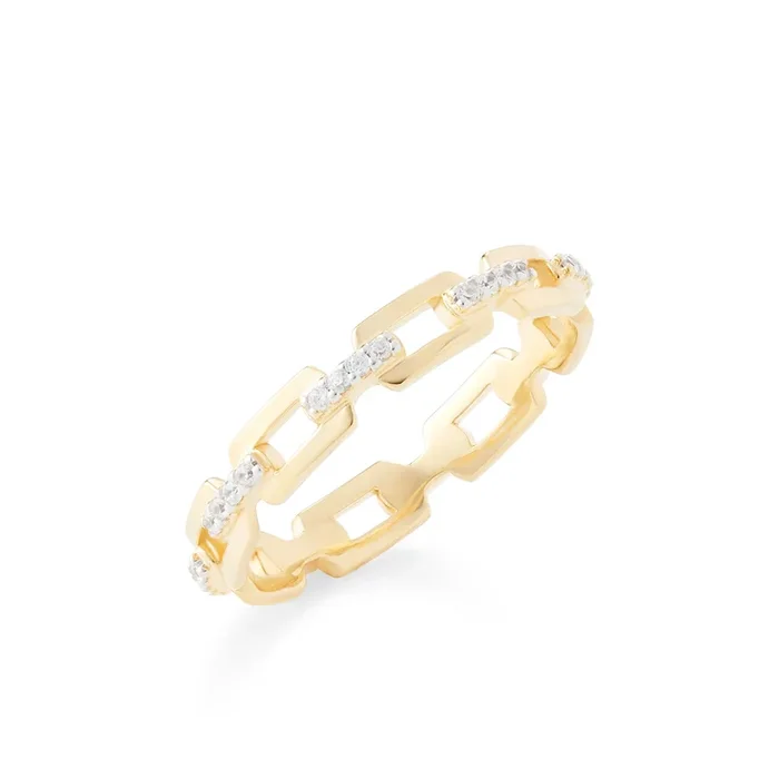 18k Gold Plated Simple Chain Ring